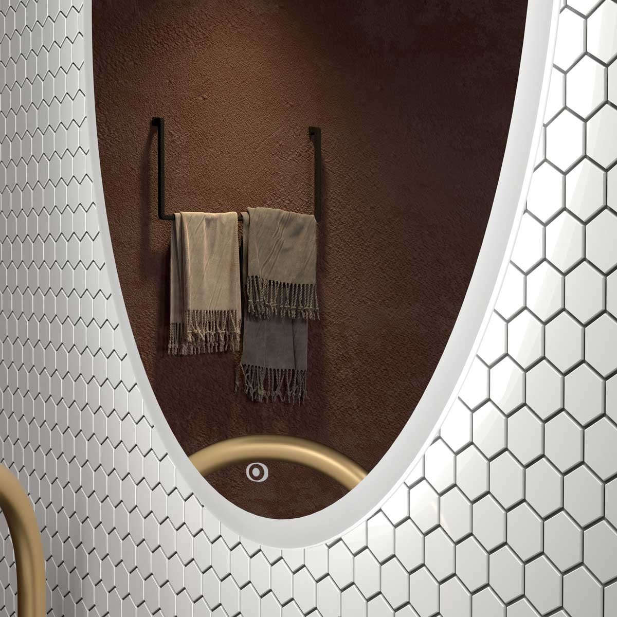 Glamour LED Oval Bathroom Mirror 500x700mm