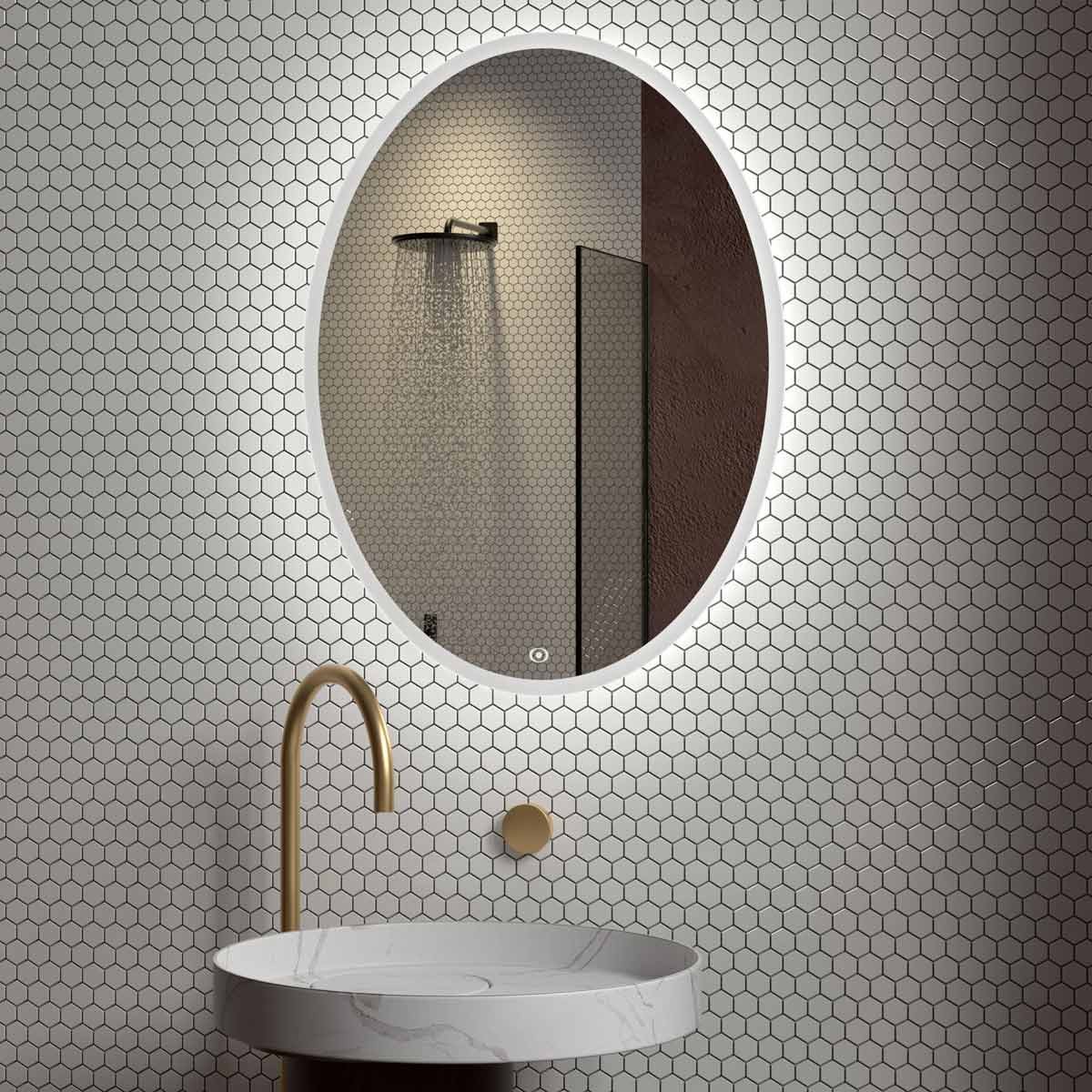 Glamour LED Oval Bathroom Mirror 500x700mm