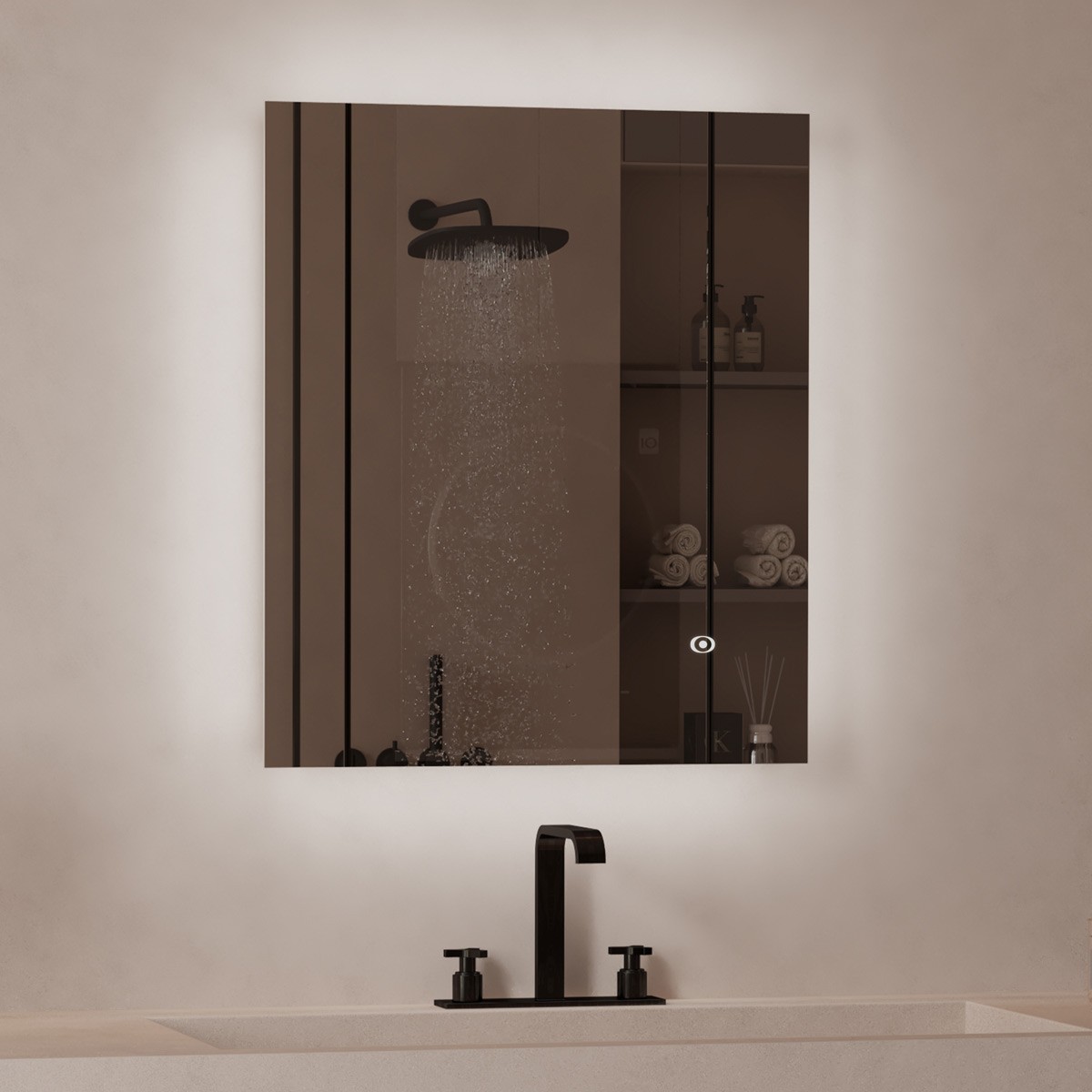 Lumos LED Rectangular Bathroom Mirror 500x700mm