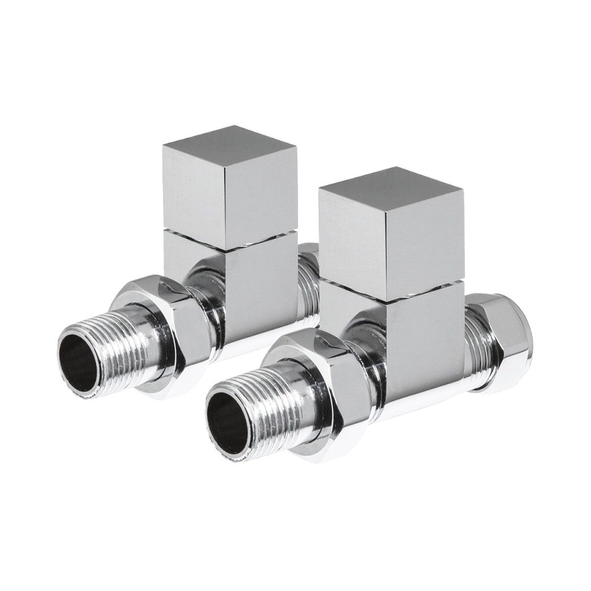 Cubix Matt Black Straight Radiator Valves (Pair)