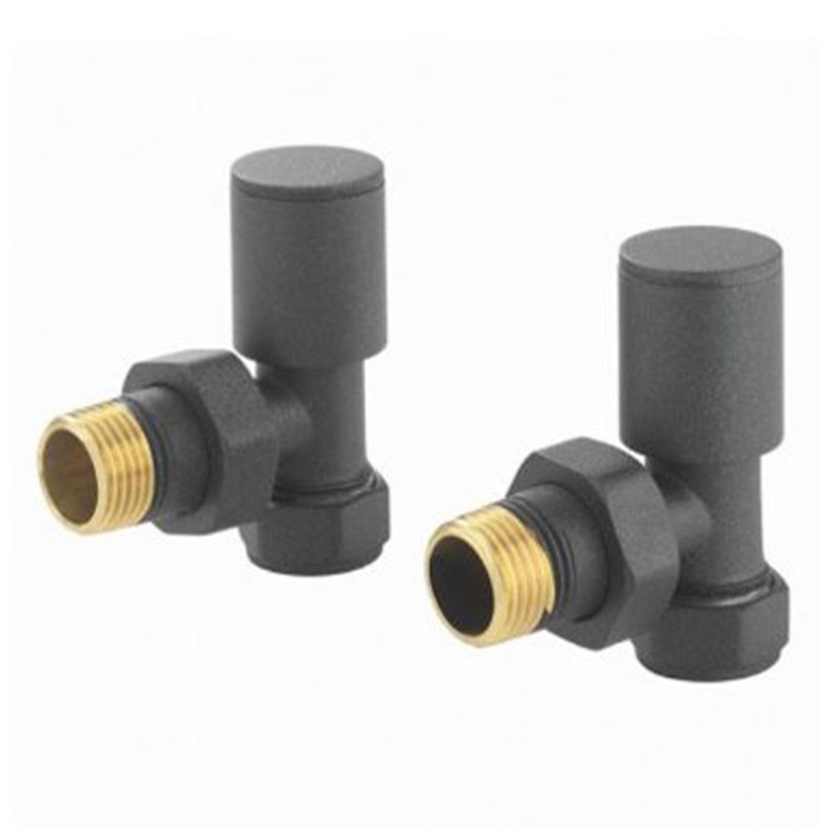 Rondo Anthracite Angled Radiator Valves (Pair)