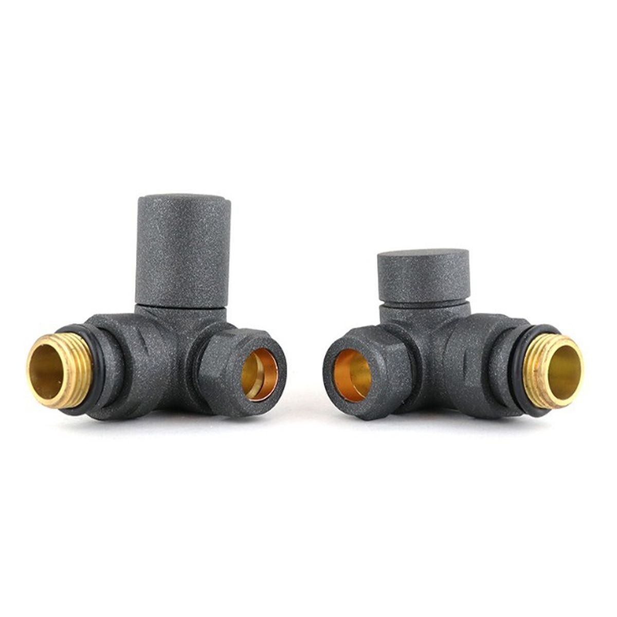 Rondo Anthracite Corner Radiator Valves (Pair)