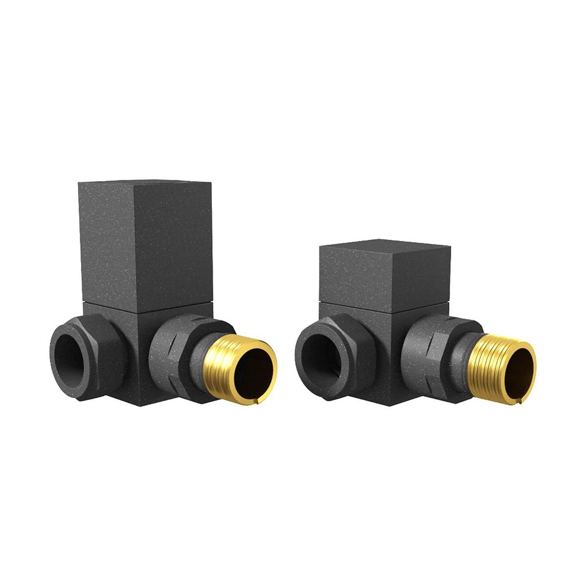 Cubix Anthracite Corner Radiator Valves (Pair)