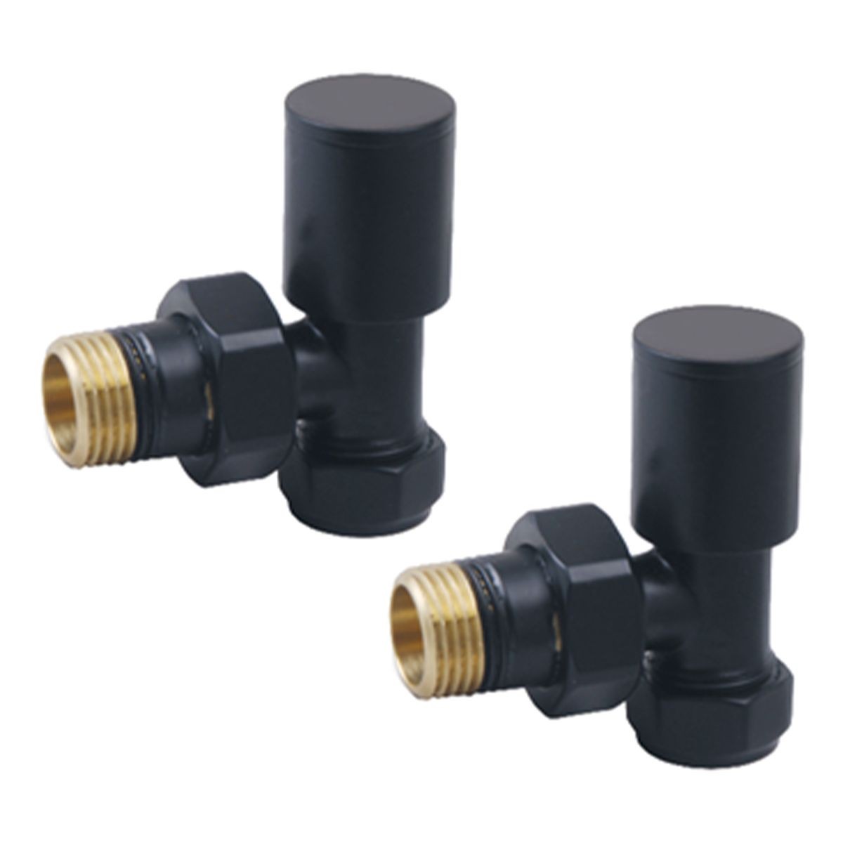 Rondo Matt Black Angled Radiator Valves (Pair)