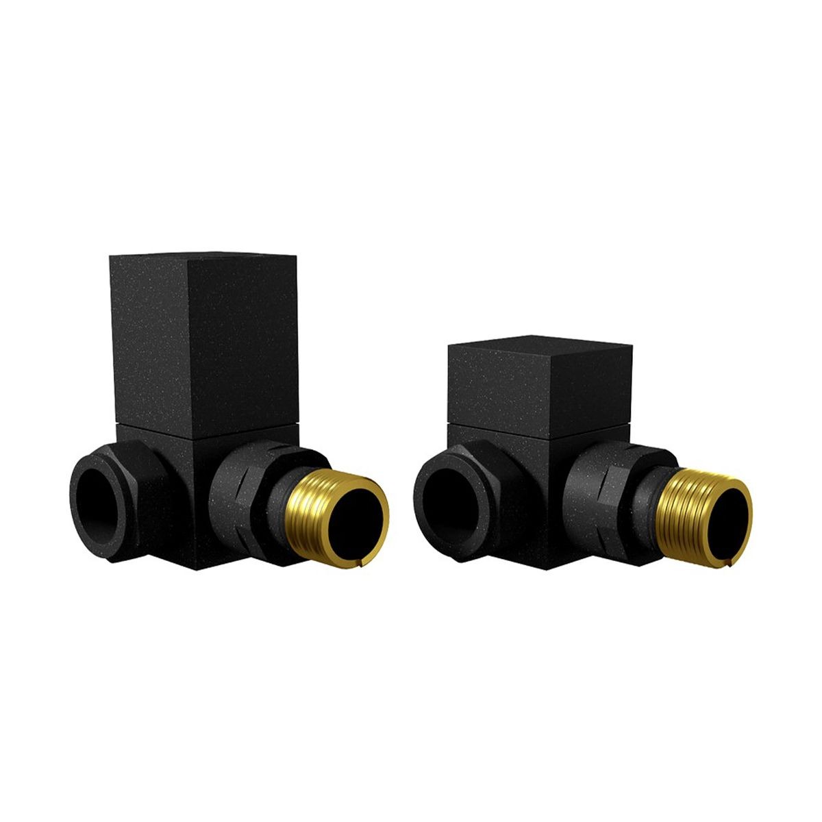 Cubix Matt Black Corner Radiator Valves (Pair)