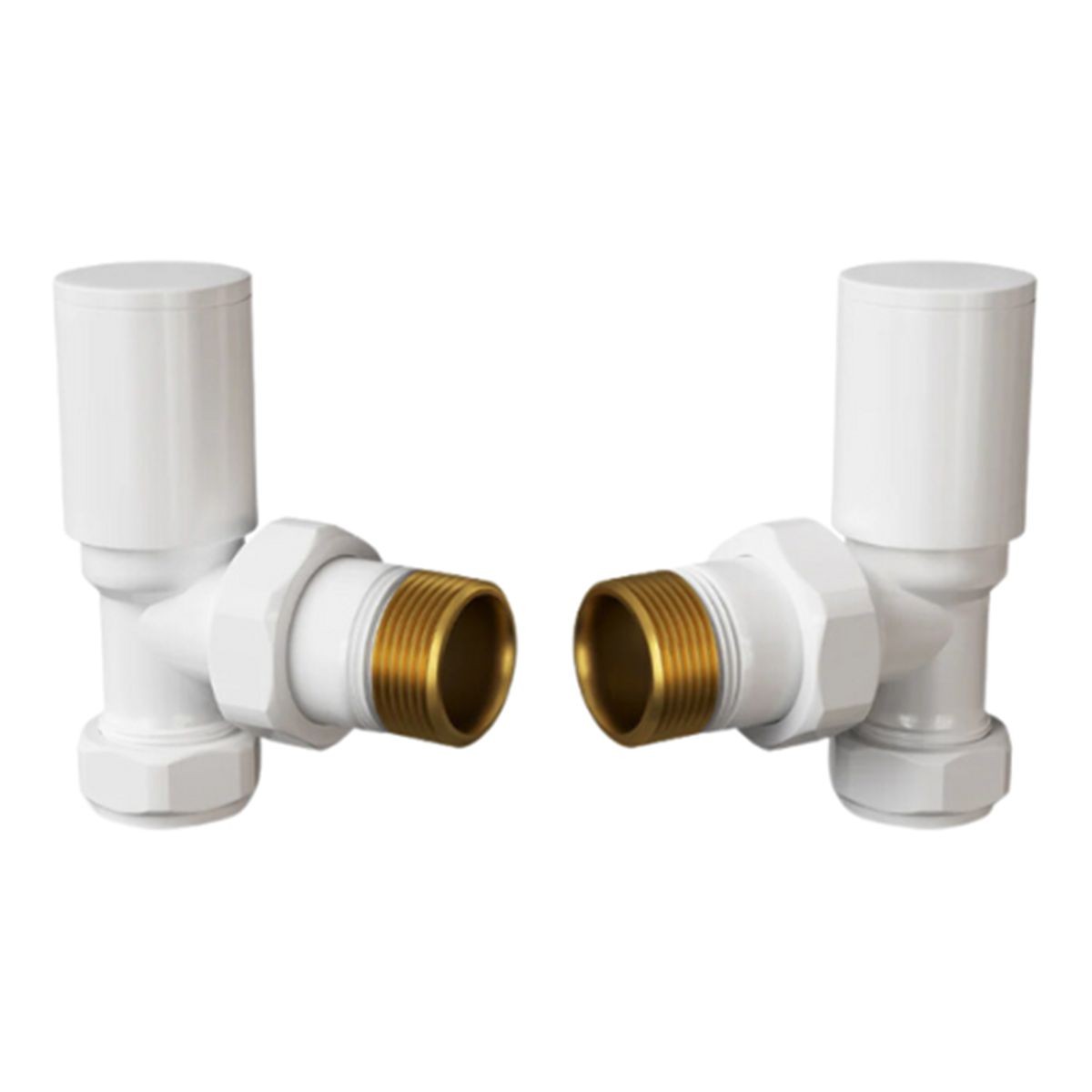 Rondo White Angled Radiator Valves (Pair)