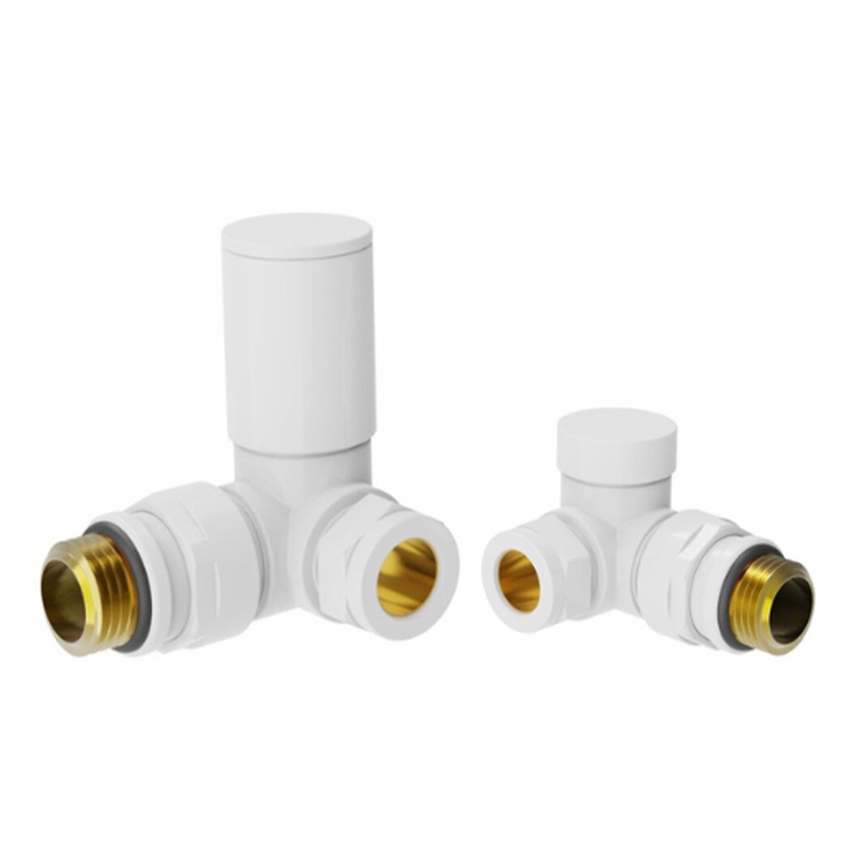 Rondo White Corner Radiator Valves (Pair)
