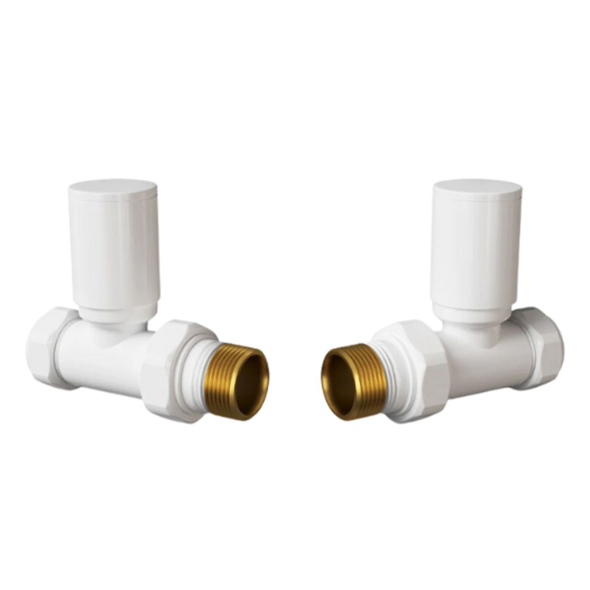 Rondo White Straight Radiator Valves (Pair)