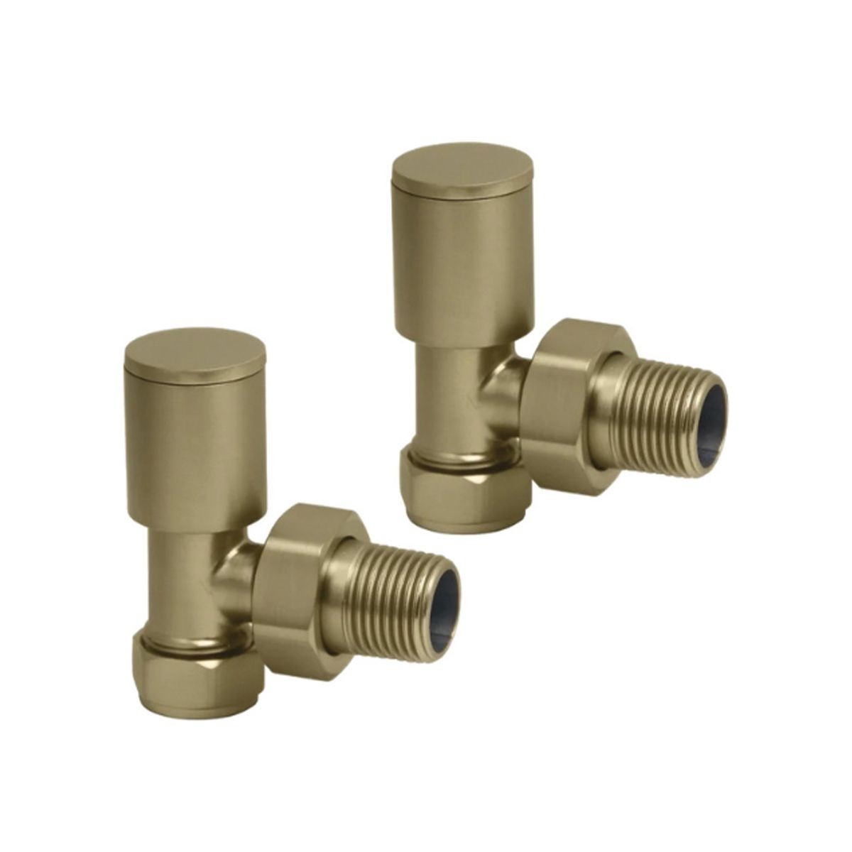Rondo Brushed Brass Angled Radiator Valves (Pair)