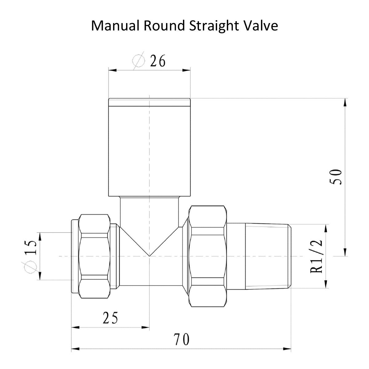 Rondo Brushed Brass Straight Radiator Valves (Pair)