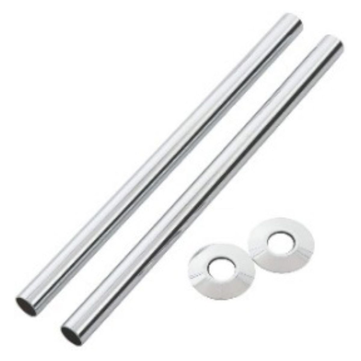 Radiator Pipe Sleeves 18x300mm Chrome