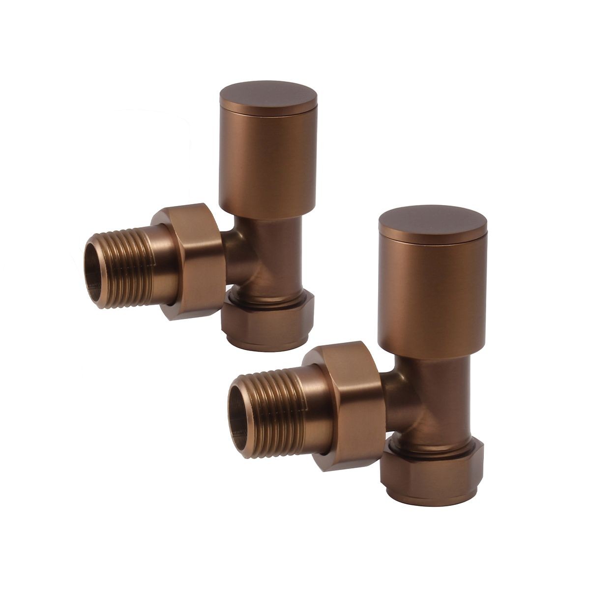 Rondo Brushed Bronze Angled Radiator Valves (Pair)