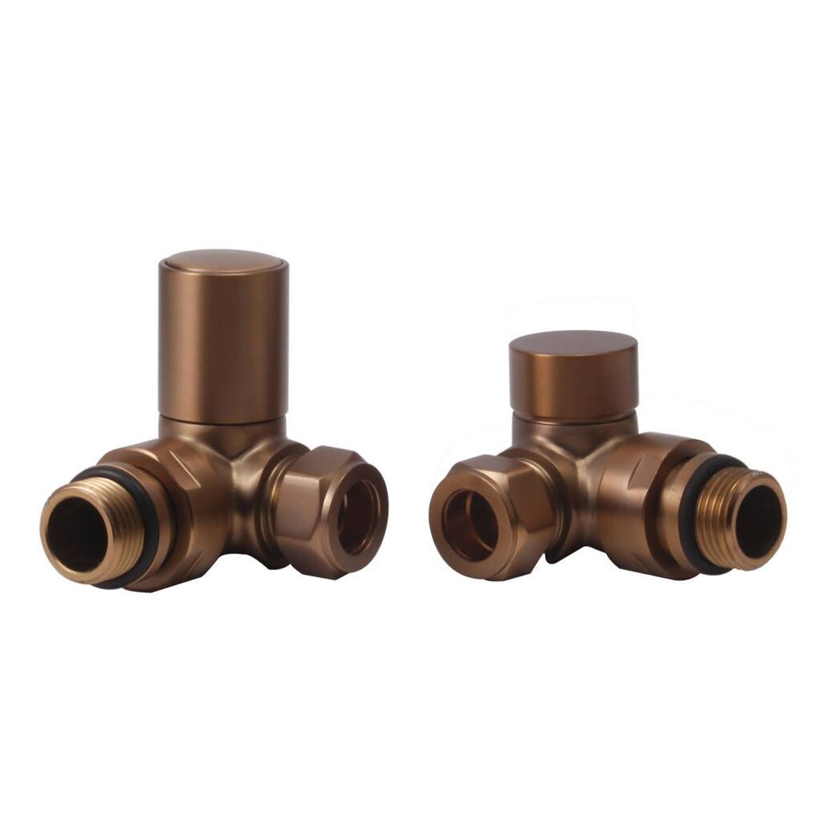 Rondo Brushed Bronze Corner Radiator Valves (Pair)