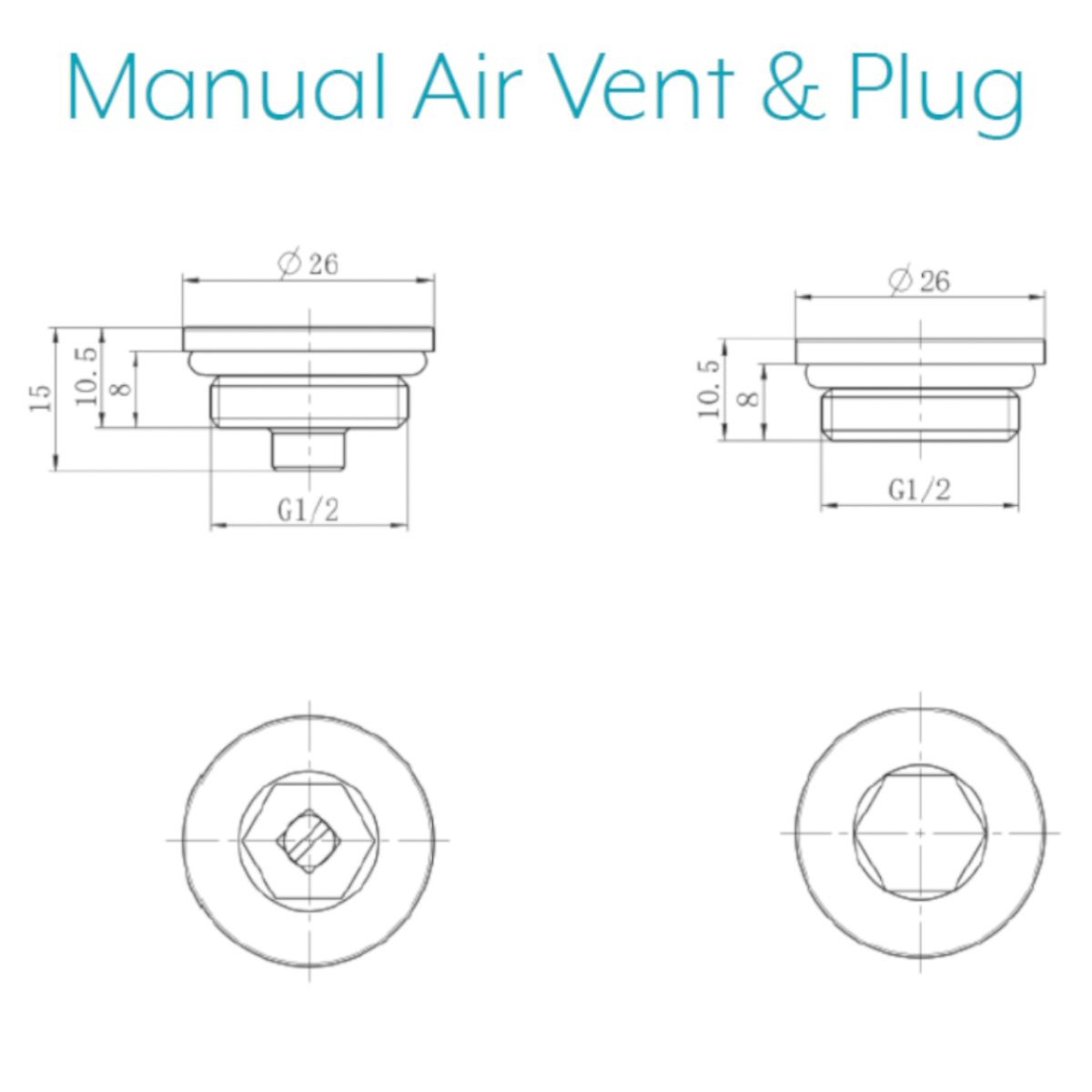 Radiator Air Vent & Plug Gunmetal