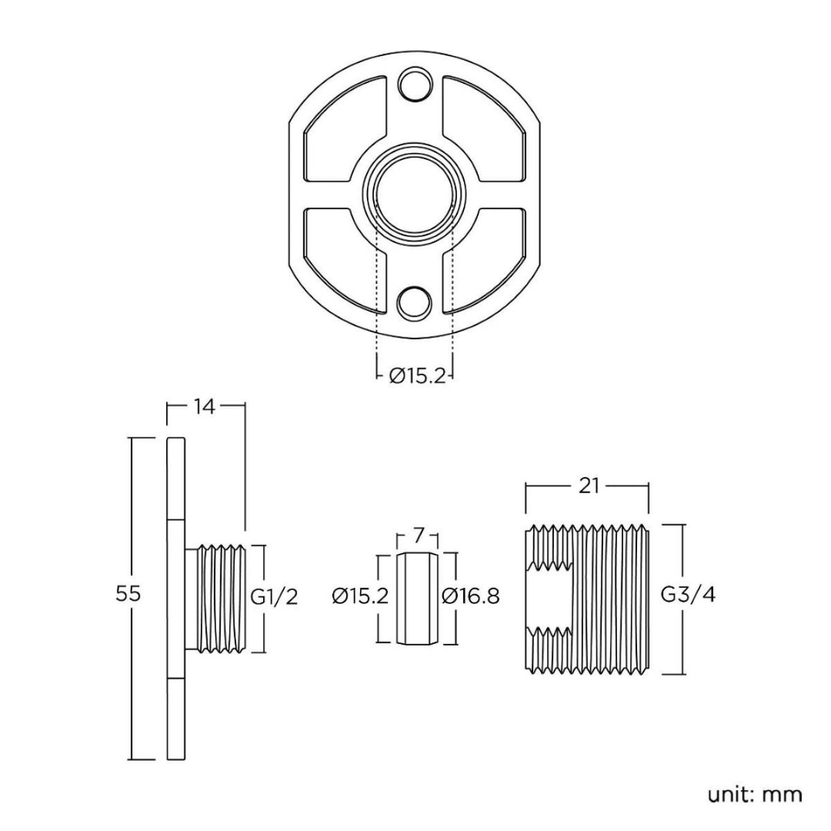 Easyfix Bar Shower Valve Fixing Kit