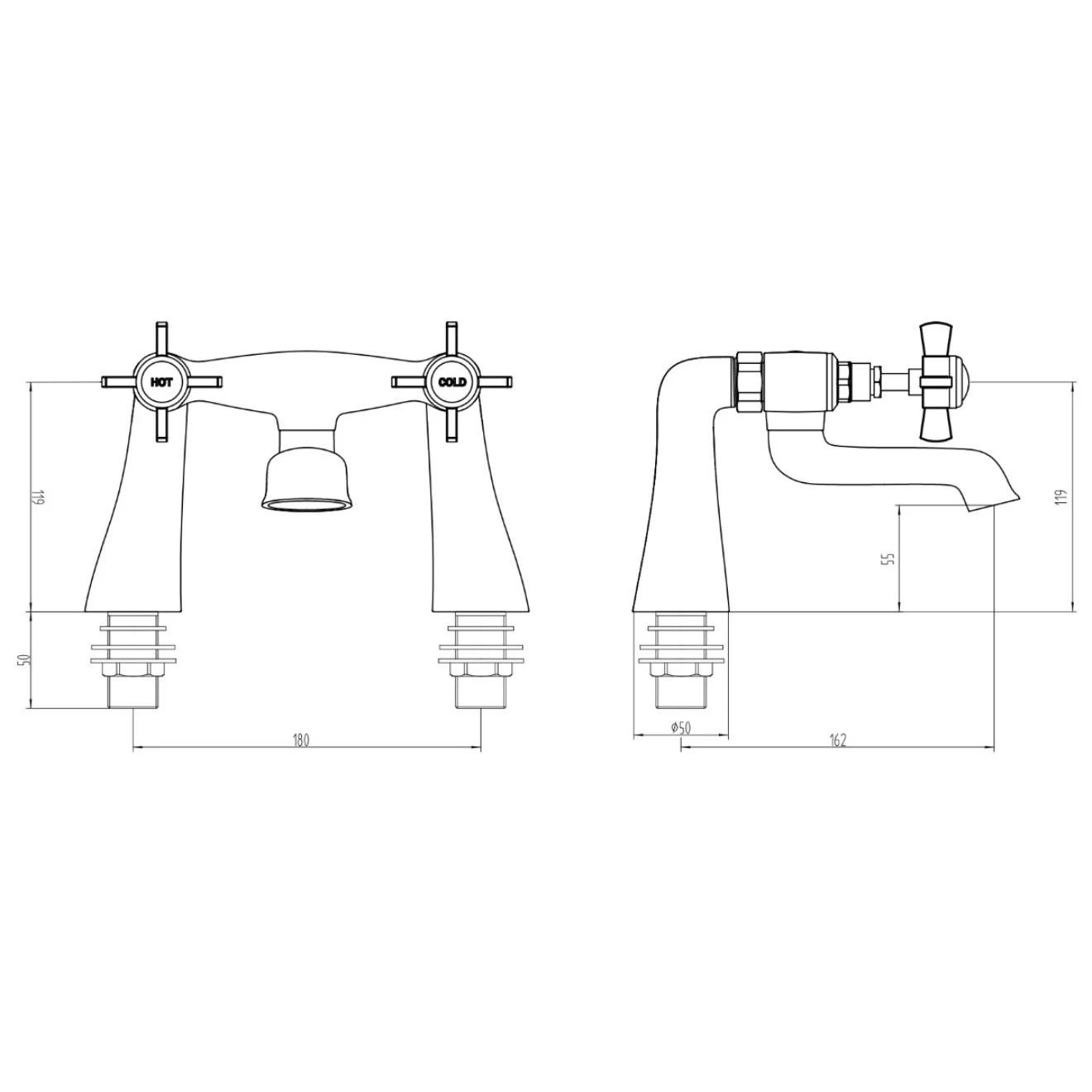 Nile Chrome Bath Filler Tap