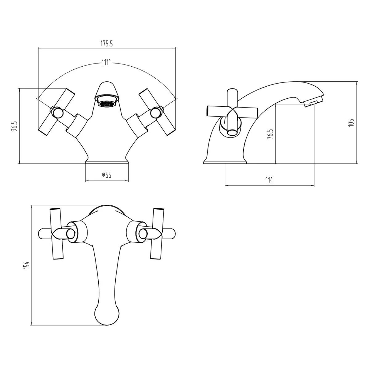 Nile Chrome Basin Mono Mixer Tap with Click Waste