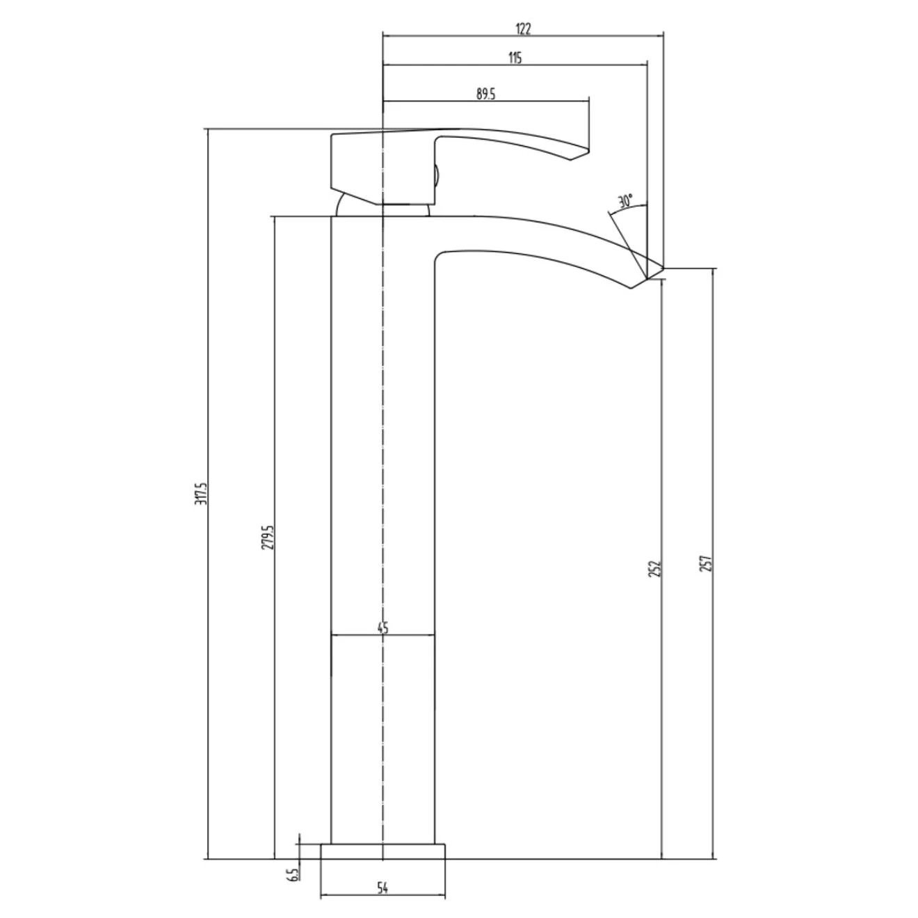 Medway Square Chrome Tall Basin Mono Mixer Tap Exc Waste