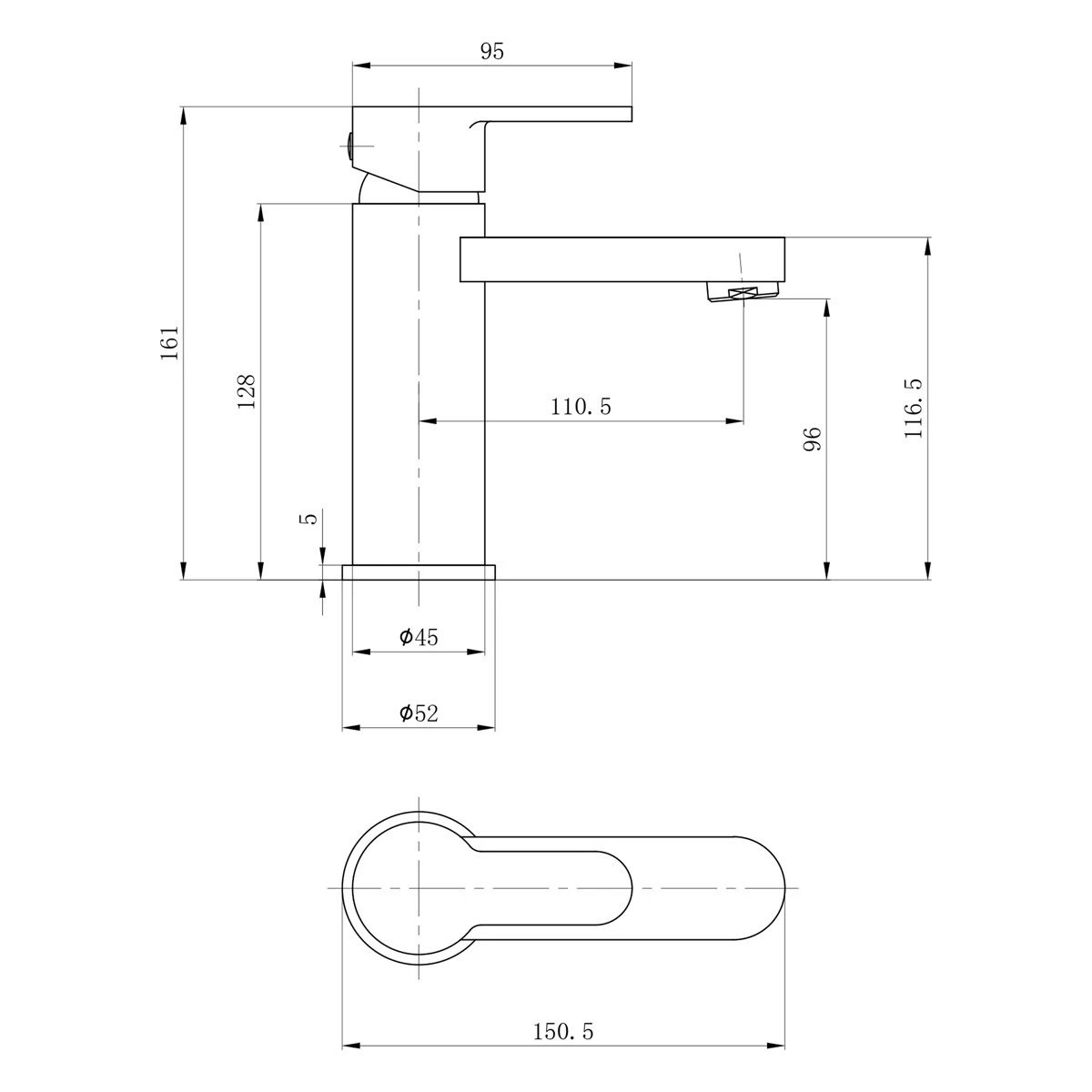 Tweed Chrome Basin Mono Mixer Tap with Click Waste