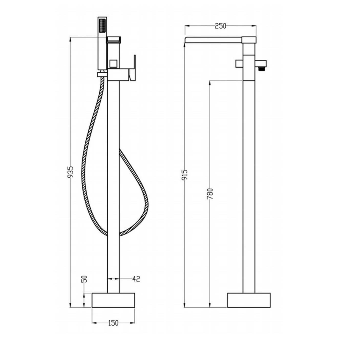 Trent Waterfall Chrome Freestanding Bath Shower Mixer Tap
