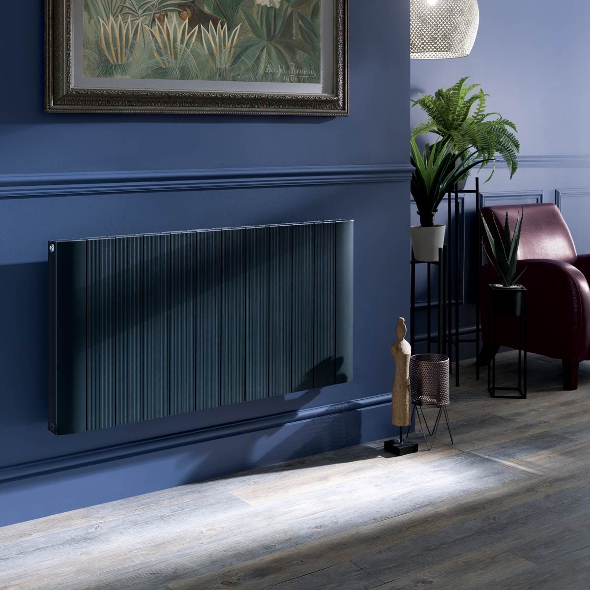 Rene Anthracite Designer Horizontal Double Radiator 600x1124mm