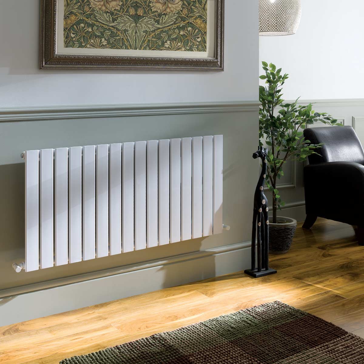 Narvi White Designer Horizontal Radiator 600x1212mm