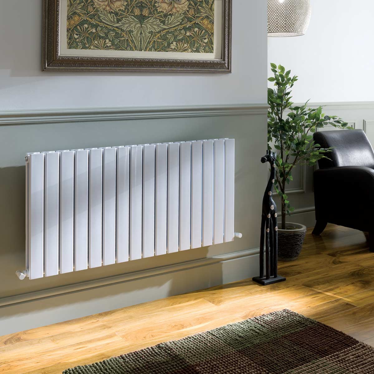 Narvi White Designer Horizontal Double Radiator 600x832mm