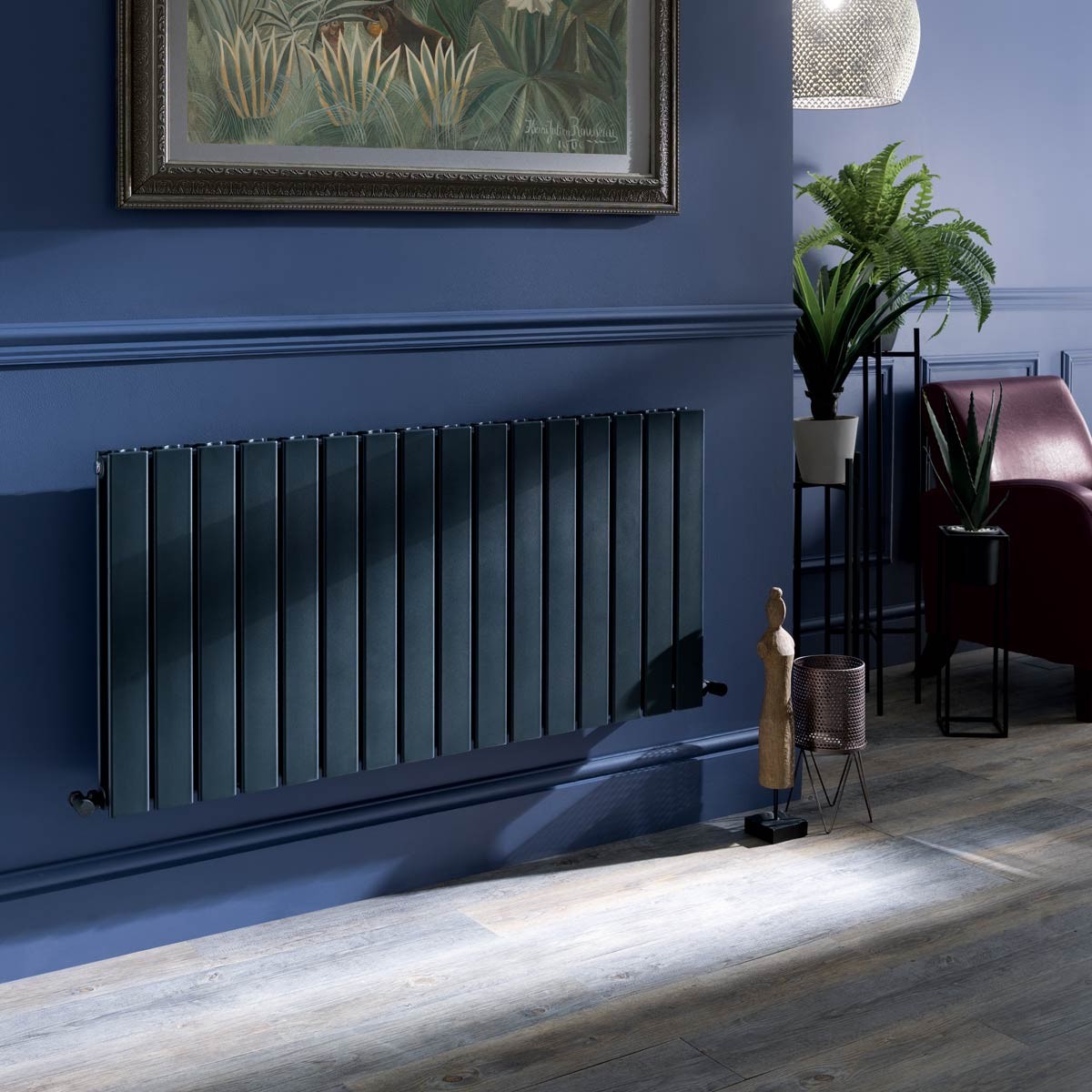 Narvi Anthracite Designer Horizontal Double Radiator 600x832mm