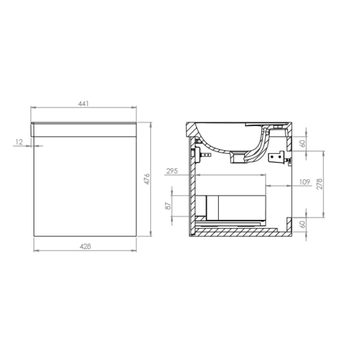 Acumen Gloss White Single Drawer Wall Hung Vanity Unit & Basin White 800mm