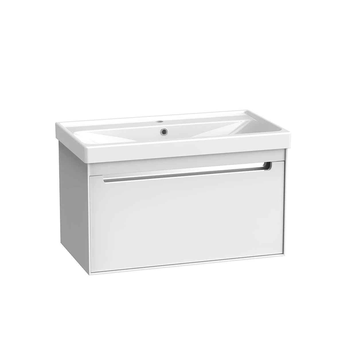 Acumen Gloss White Single Drawer Wall Hung Vanity Unit & Basin White 800mm