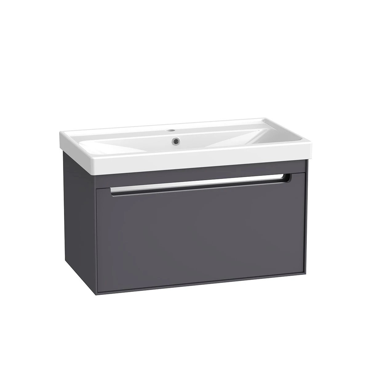 Acumen Stone Grey Single Drawer Wall Hung Vanity Unit & Basin 800mm