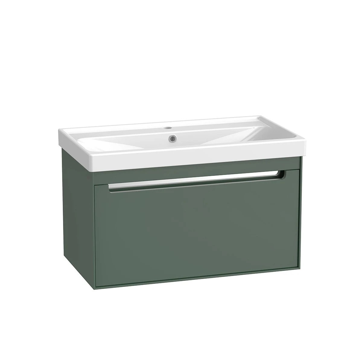 Acumen Matt Viridian Green Single Drawer Wall Hung Vanity Unit & Basin 800mm