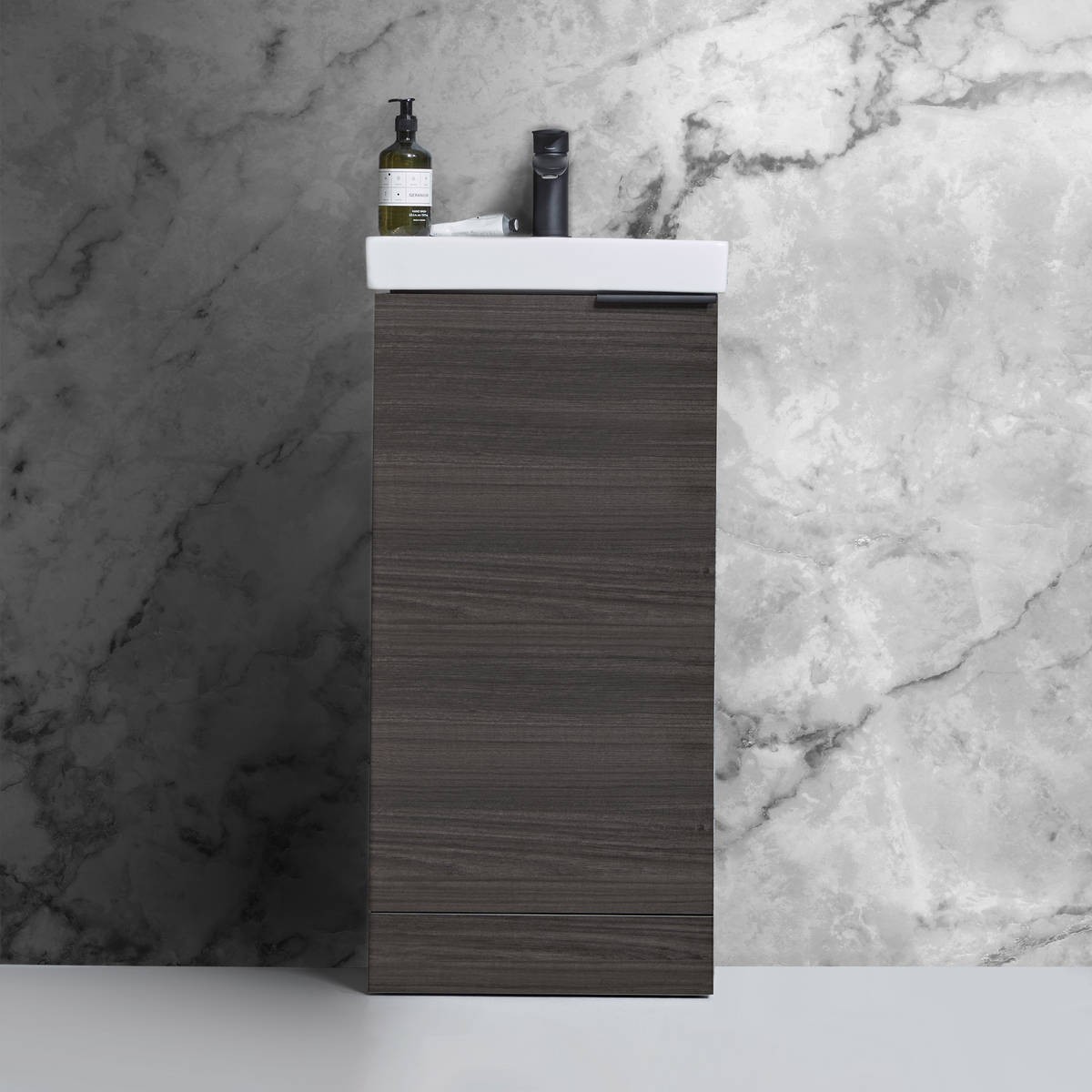 Cadence Tundra Wood Cloakroom Vanity Unit & Ceramic Basin 400mm