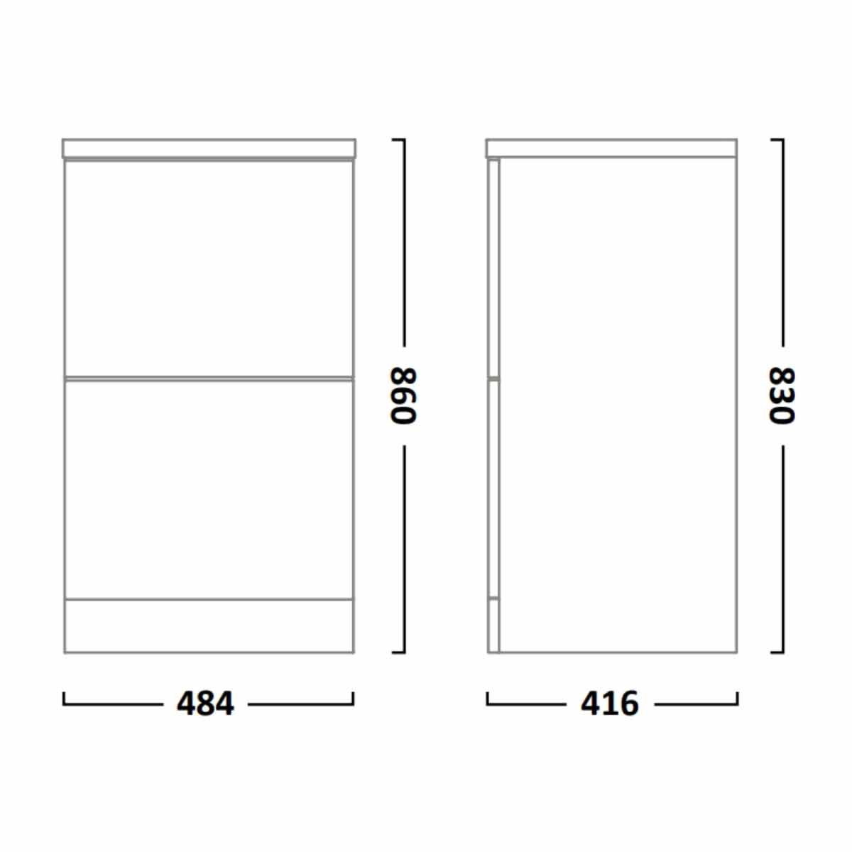 Cadence Tundra Wood Double Drawer Unit & Isocast Basin 500mm