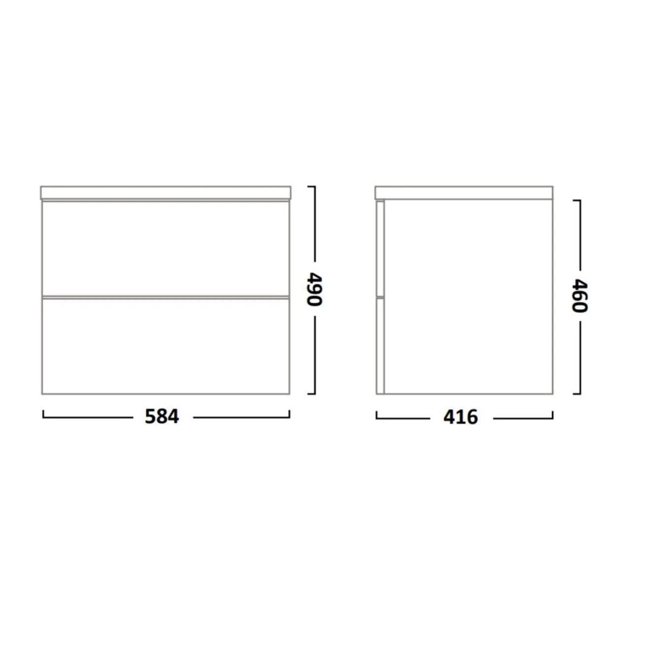 Tavistock Cadence Gloss Light Grey Double Drawer Wall Hung Vanity Unit & Ceramic Basin 600mm