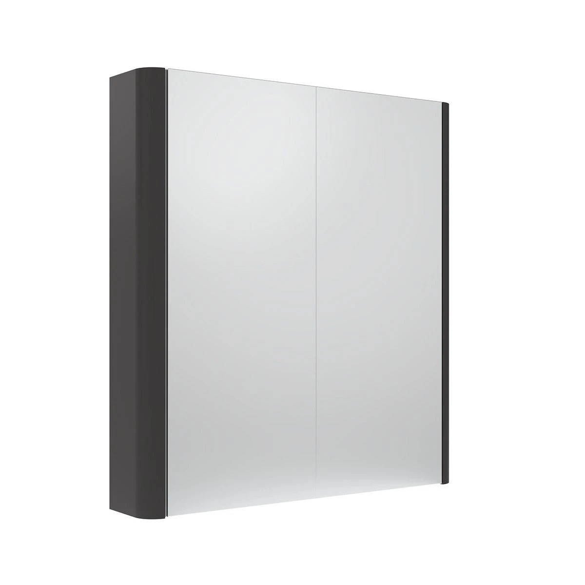 Compass Gloss Clay Double Door Mirrored Bathroom Cabinet 600mm
