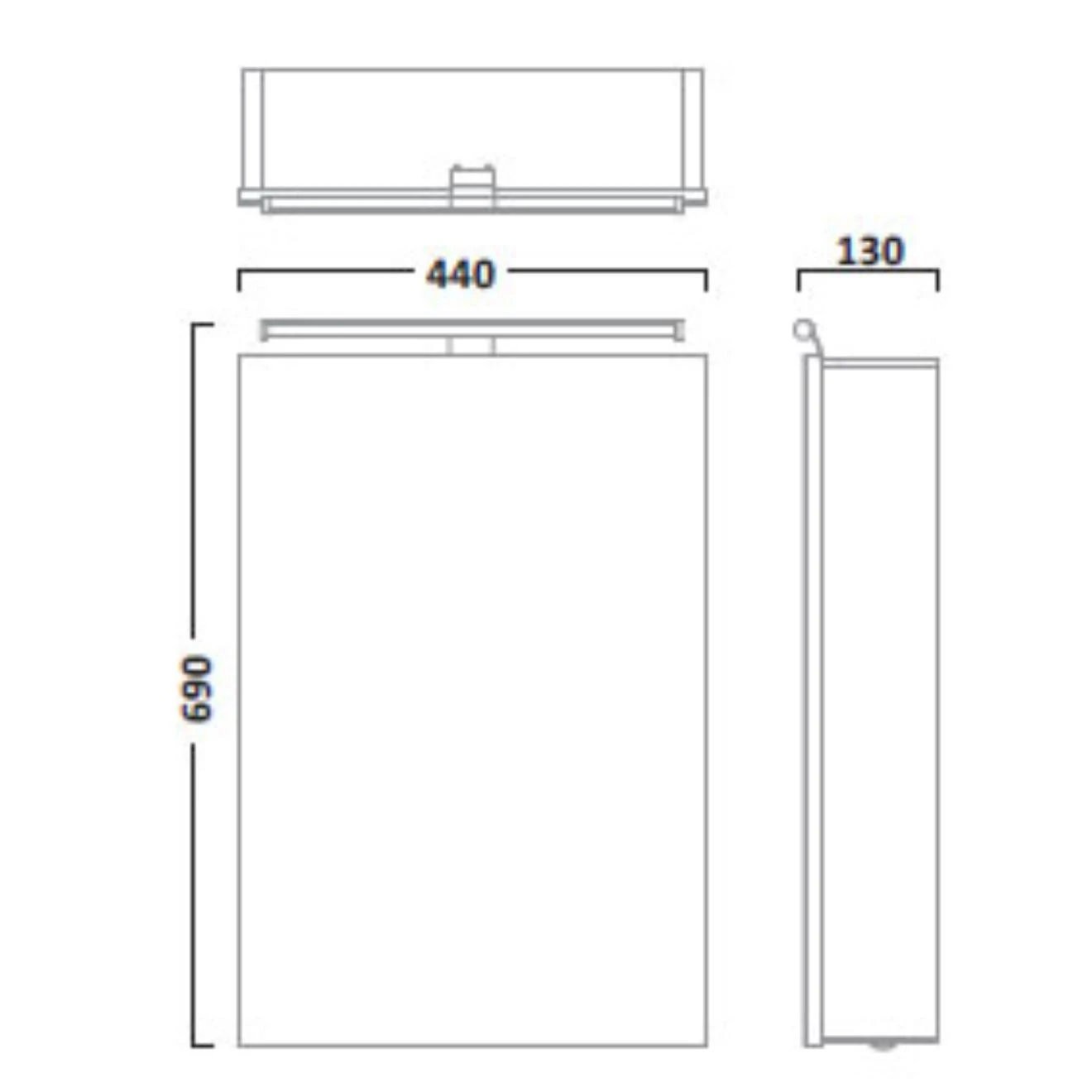 Conduct Aluminium Single Door Bathroom Cabinet 440x650mm