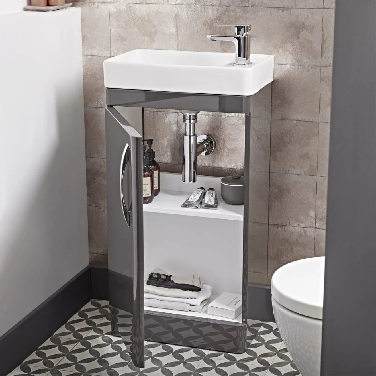 Tavistock Compass Gloss Clay Cloakroom Vanity Unit & Basin 450mm