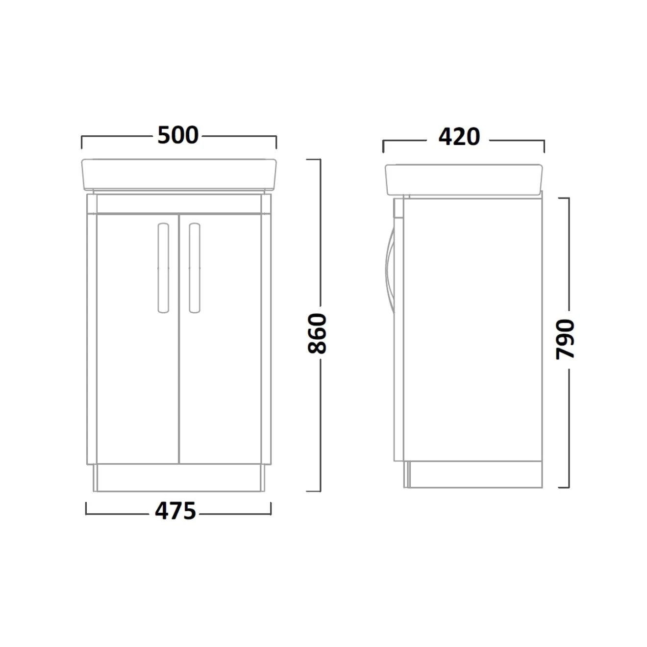 Tavistock Compass Gloss Clay Vanity Unit & Basin 500mm