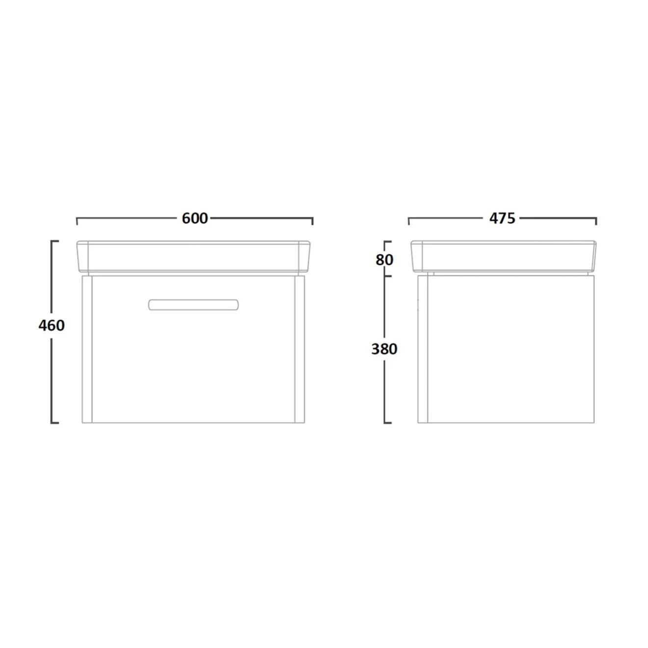 Tavistock Compass Gloss Clay Single Drawer Wall Hung Vanity Unit & Basin 600mm