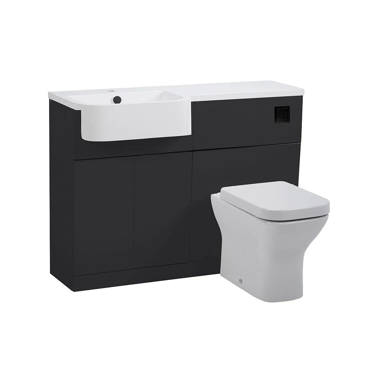Tavistock Match Gloss Clay Combination Unit & Basin 1200mm Left Hand
