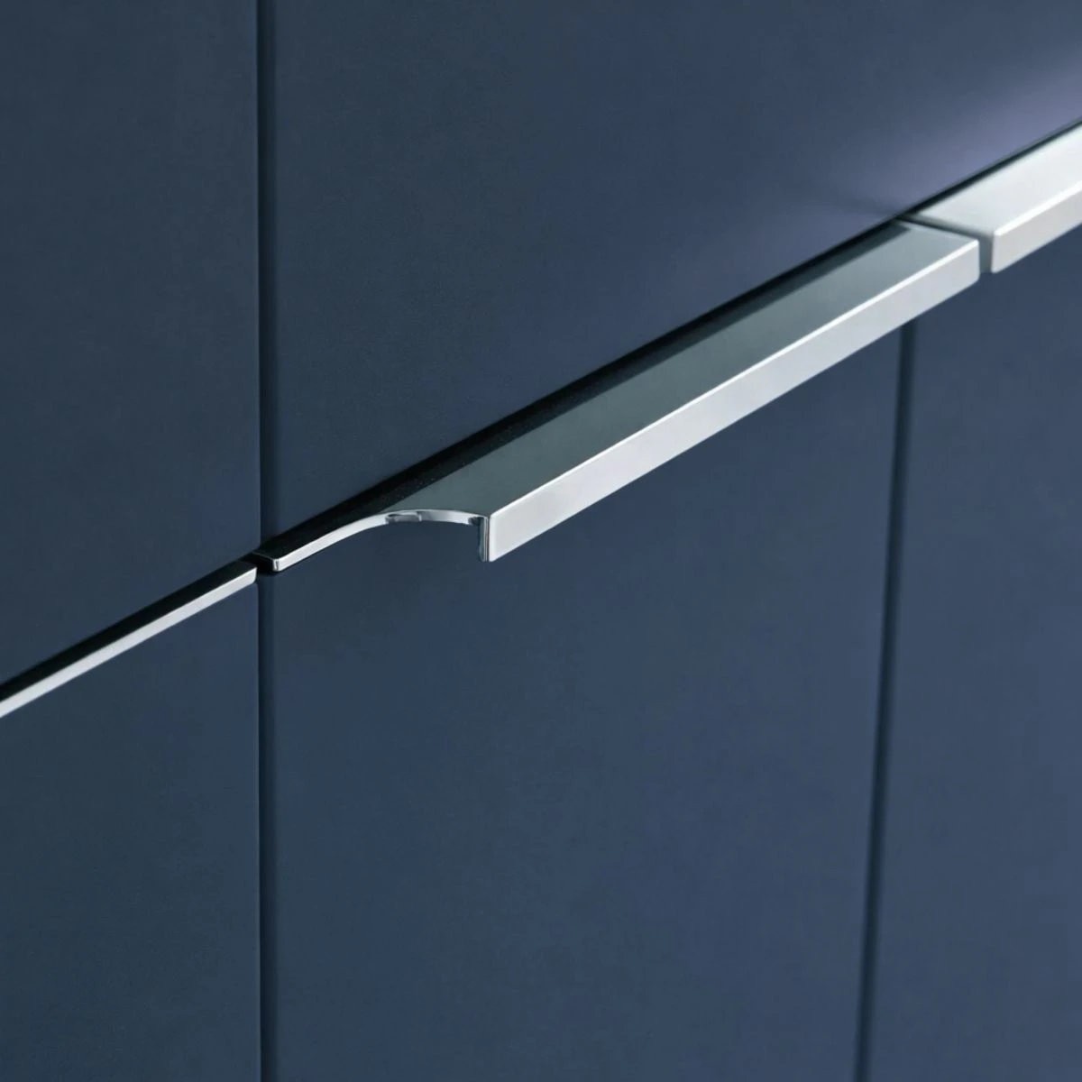 Match Matt Oxford Blue Combination Unit & Basin with Chrome Handles 1200mm Right Hand