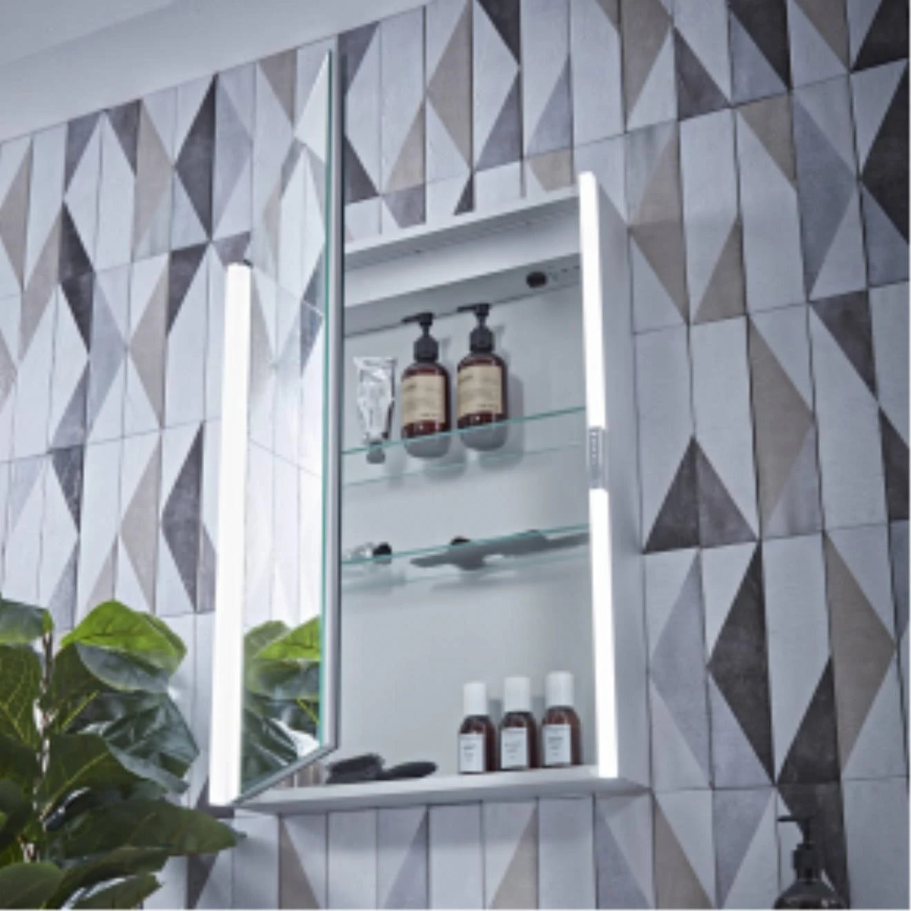 Slide Single Door Slide Control Bathroom Cabinet 500x700mm