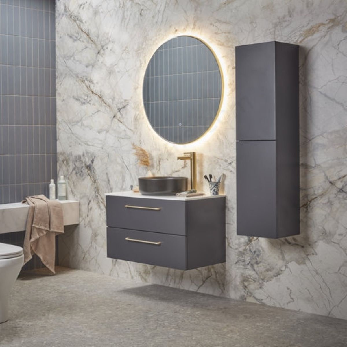 Universal Gloss Dark Grey Column Unit Gloss 300mm 