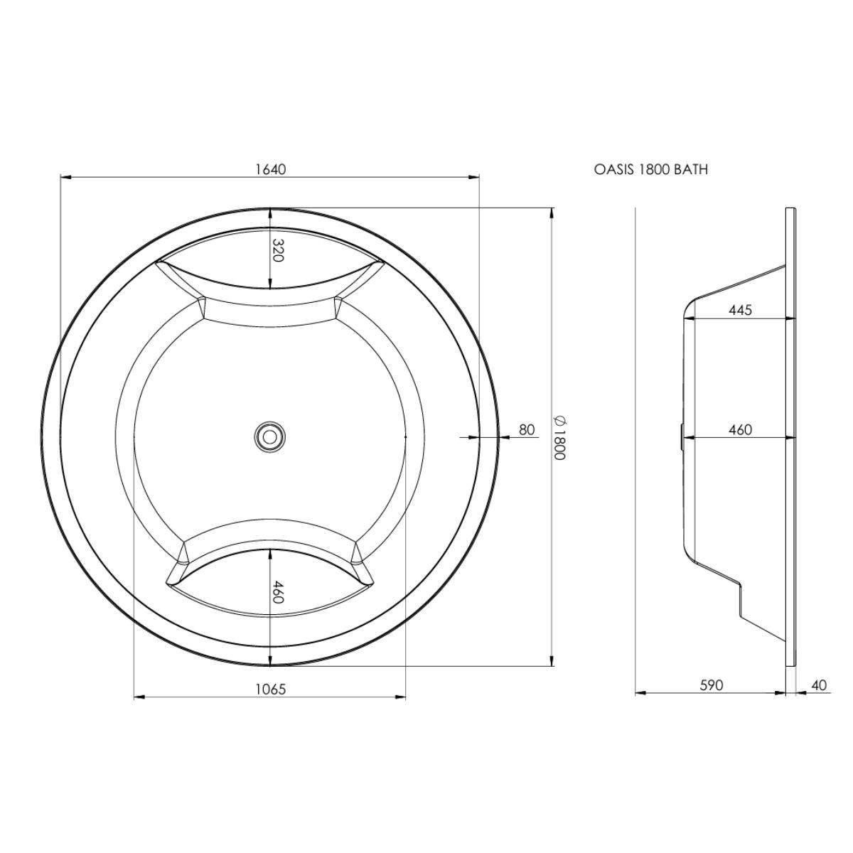 Trojan Oasis Round Inset Bath 1800mm Diameter