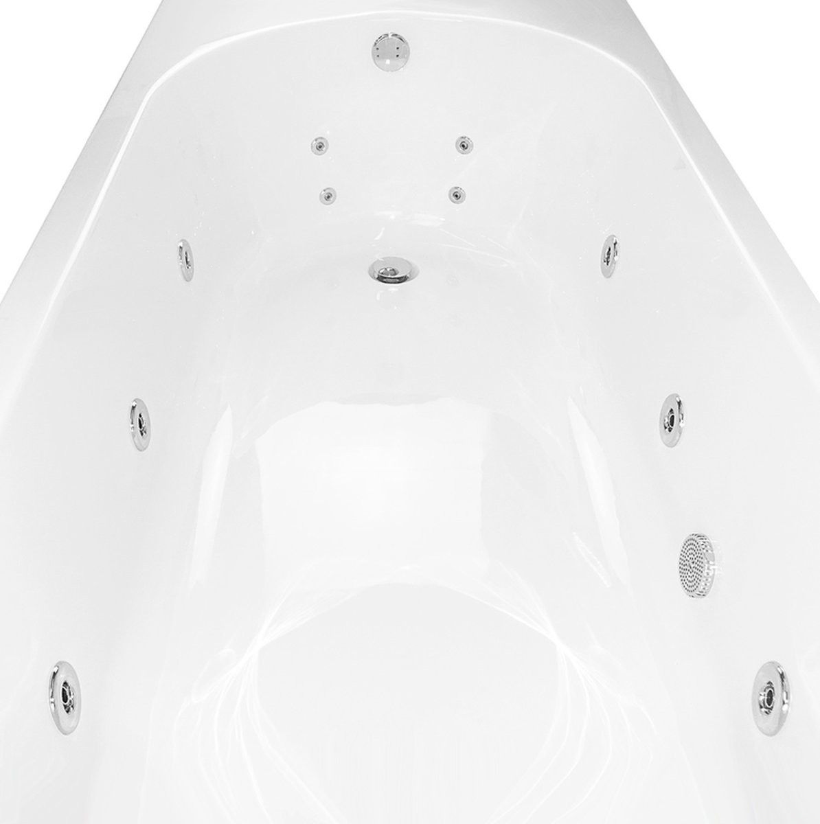 Trojan Cascade Single Ended Bath with 14 Jet Whirlpool System 1600x700mm