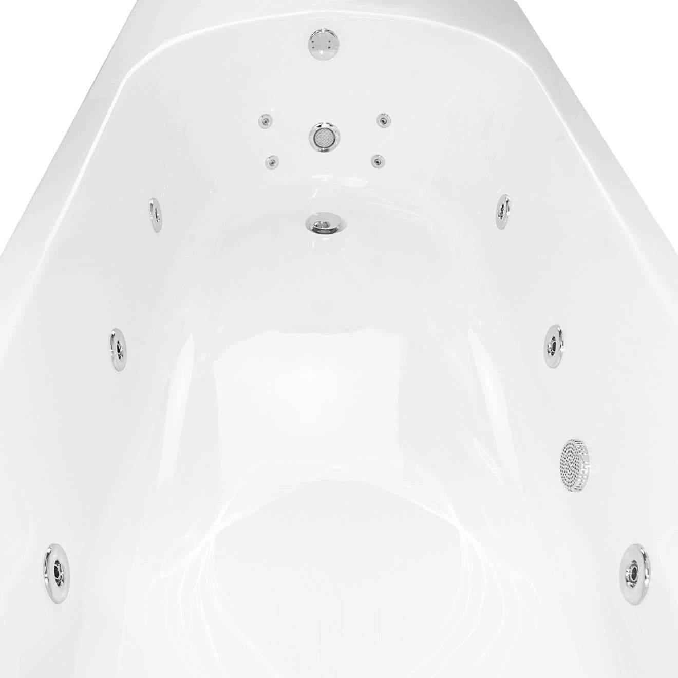 Trojancast Cascade Single Ended Bath with 14 Jet Whirlpool System & Light 1700x750mm