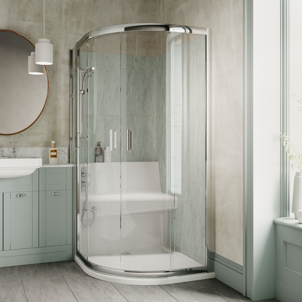 Living Shower Offset Quadrant 1210x900mm LH