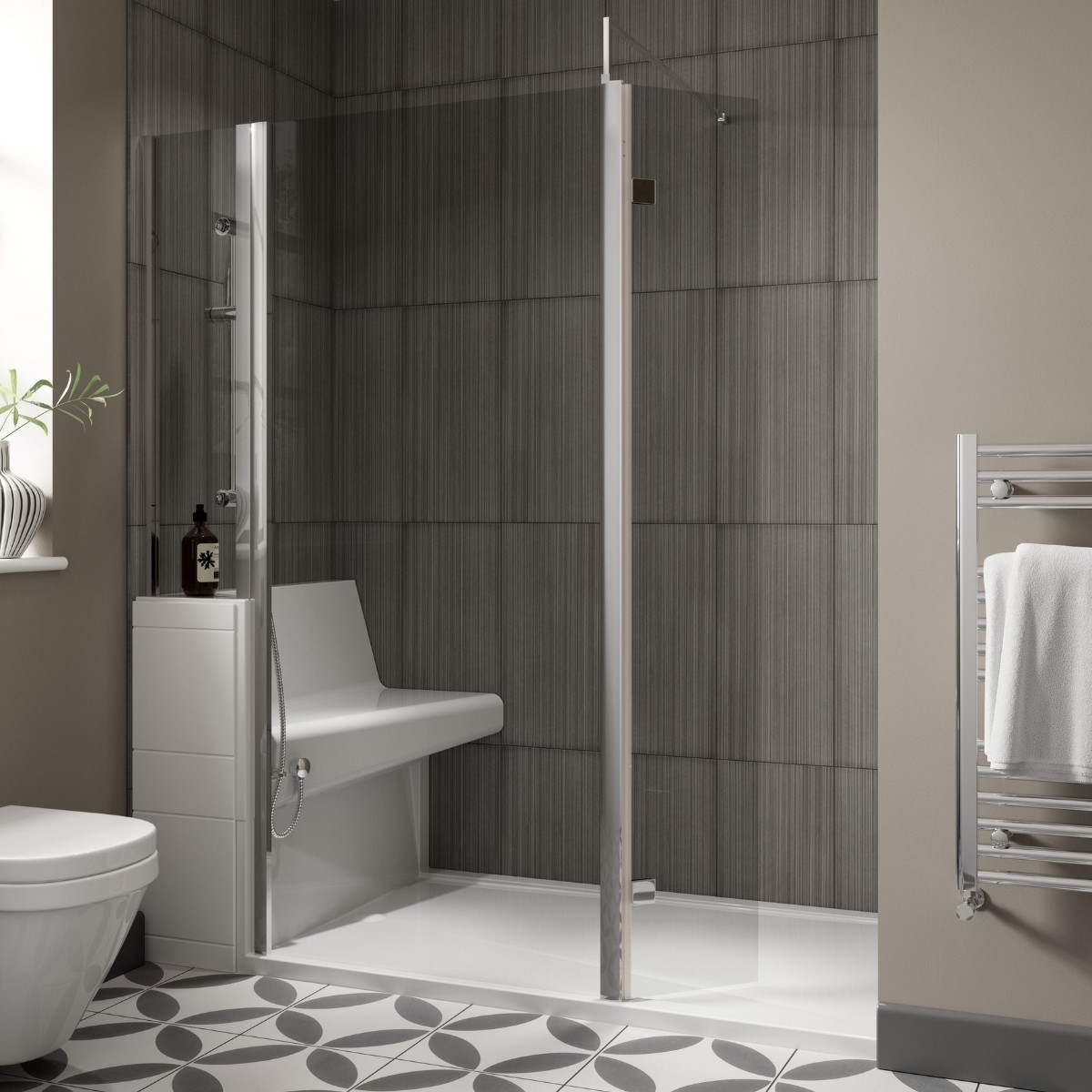 Living Shower Bath Replacement Wall To Wall 1700x700mm LH