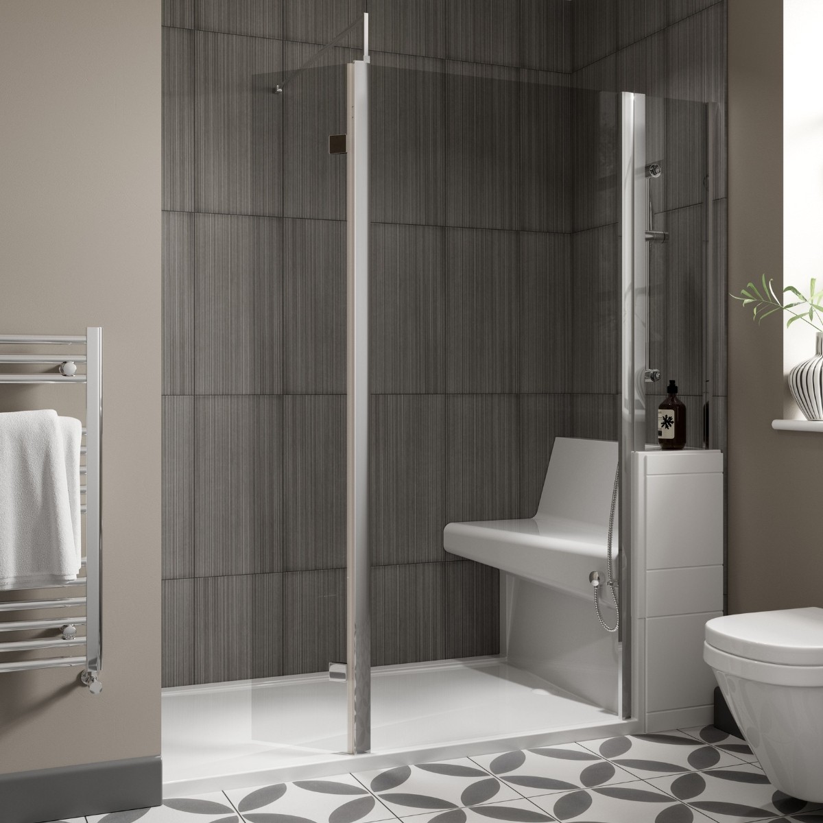 Living Shower Bath Replacement Wall To Wall 1700x700mm RH